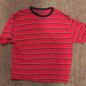 Brandy red, white and blue shirt